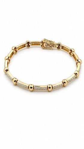 Bracelet Bracelet en or jaune 18 carats serti de diamants naturels 58 Facettes bbb