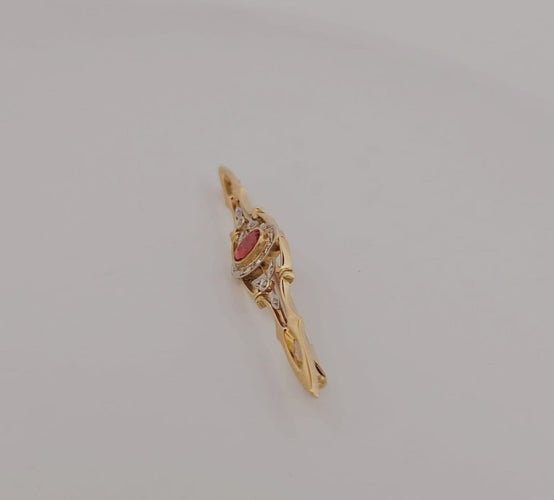 Broche Broche en or jaune, grenat et diamants 58 Facettes 3042187