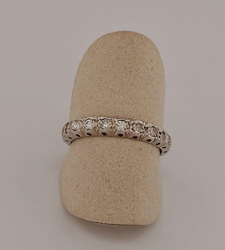 Bague 55 Alliance - Bague diamants en or blanc 58 Facettes 1056177