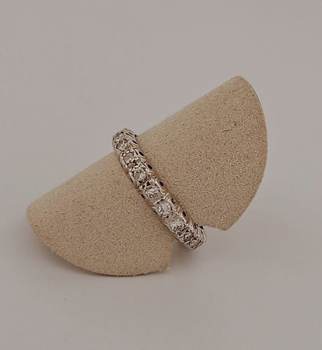 Bague 55 Alliance - Bague diamants en or blanc 58 Facettes 1056177