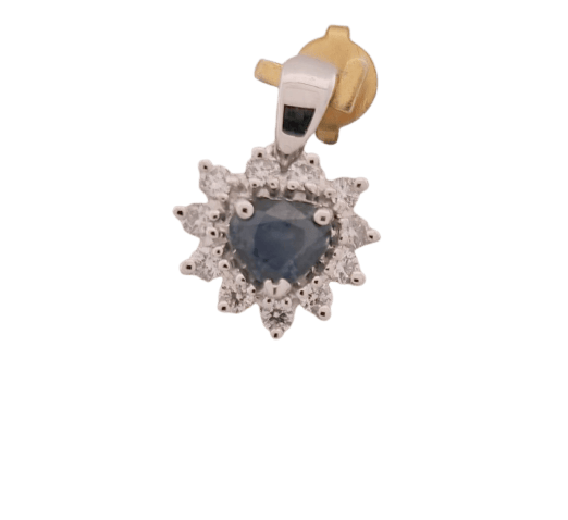 Pendentif Pendentif saphir et diamants en or blanc 58 Facettes 3043136-3042136