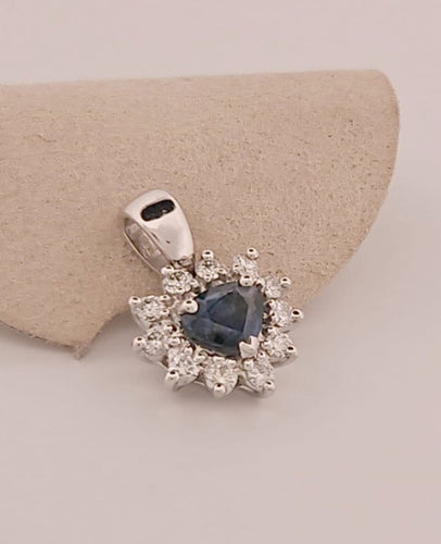 Pendentif Pendentif saphir et diamants en or blanc 58 Facettes 3043136-3042136