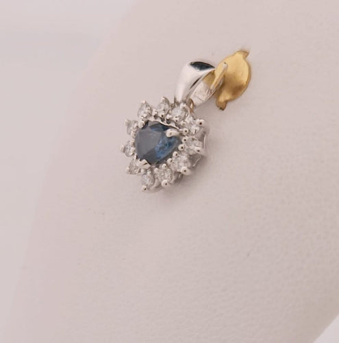 Pendentif Pendentif saphir et diamants en or blanc 58 Facettes 3043136-3042136