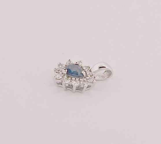 Pendentif Pendentif saphir et diamants en or blanc 58 Facettes 3043136-3042136
