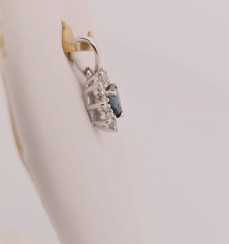 Pendentif Pendentif saphir et diamants en or blanc 58 Facettes 3043136-3042136