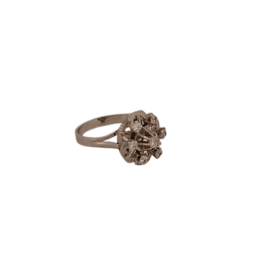 Bague 51.5 Bague entourage en or blanc 18 carats et brillants 58 Facettes 2153637