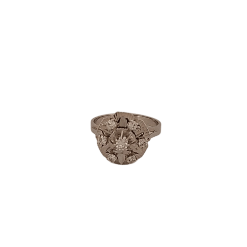 Bague 51.5 Bague entourage en or blanc 18 carats et brillants 58 Facettes 2153637