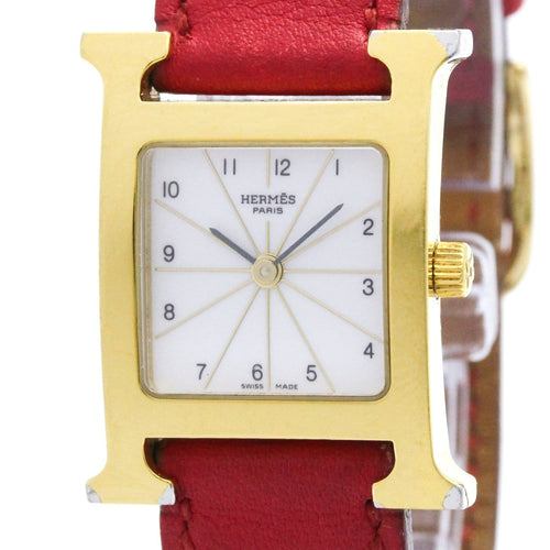 Montre Hermès Heure H - Montre quartz en acier et cuir 58 Facettes vjmpn3kot0