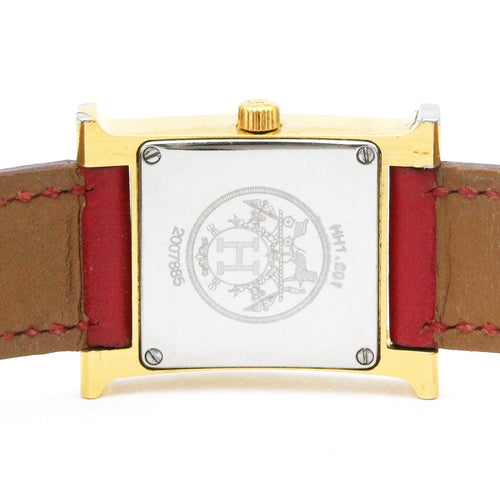 Hermès H Hour - Quartz watch in steel and leather 