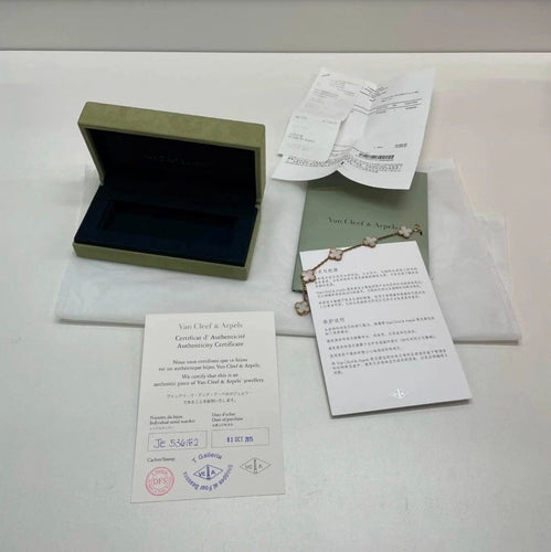 Brățară Van Cleef & Arpels Vintage Alhambra - Brățară cu 5 motive din aur galben și sidef 58 Facettes Jnci41