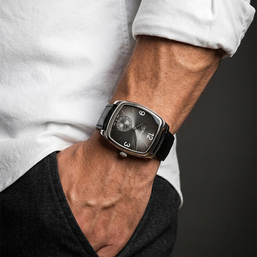 Montre H.Moser & Cie. Henry Platine - Montre manuelle en platine 58 Facettes OC-68802073