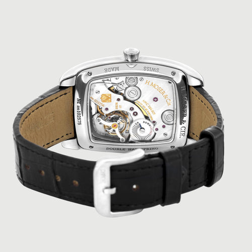Montre H.Moser & Cie. Henry Platine - Montre manuelle en platine 58 Facettes OC-68802073