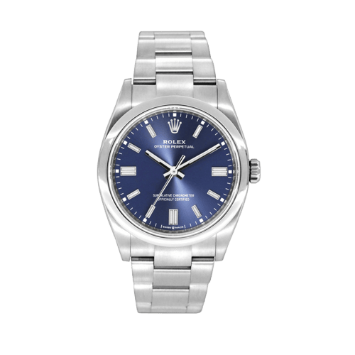 Montre Rolex Oyster Perpetual - Montre en acier cadran bleu royal 58 Facettes OC-68802009