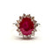 Bague 54 Bague entourage rubis et diamants en or blanc 18K 58 Facettes BO/260028