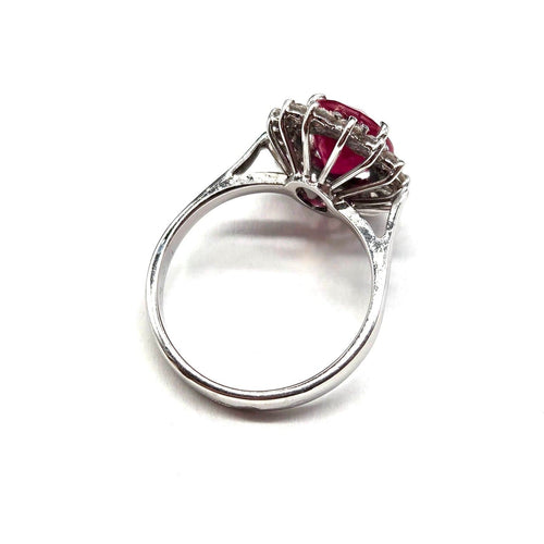 Bague 54 Bague entourage rubis et diamants en or blanc 18K 58 Facettes BO/260028