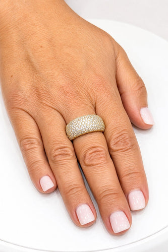 Bague 59 Bague jonc en or jaune 18 carats sertie de diamants 58 Facettes psd