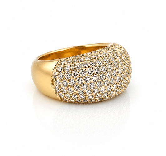Bague 59 Bague jonc en or jaune 18 carats sertie de diamants 58 Facettes psd