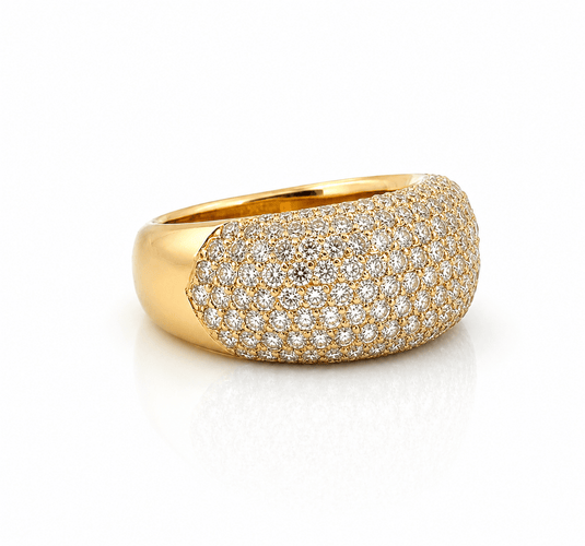 Bague 59 Bague jonc en or jaune 18 carats sertie de diamants 58 Facettes psd