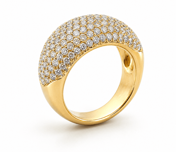 Bague 59 Bague jonc en or jaune 18 carats sertie de diamants 58 Facettes psd