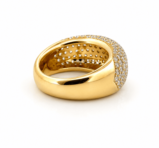 Bague 59 Bague jonc en or jaune 18 carats sertie de diamants 58 Facettes psd