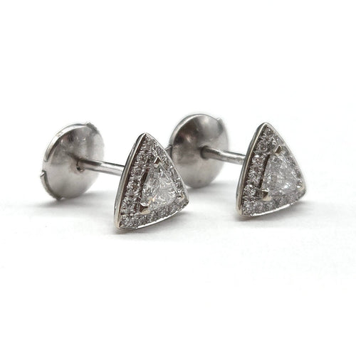 Boucles d'oreilles Boucles d'oreilles en or blanc 18 carats et diamants 58 Facettes BO/260022