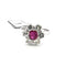 Bague 55 Bague en or blanc 18 kt avec rubis central et diamants 58 Facettes 322/26 C