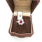 Bague 55 Bague en or blanc 18 kt avec rubis central et diamants 58 Facettes 322/26 C