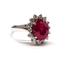 Bague 54 Bague en or blanc 18K, diamants et rubis (T. 54) 58 Facettes BOV/260028