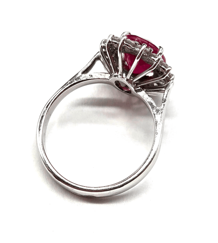 Bague 54 Bague en or blanc 18K, diamants et rubis (T. 54) 58 Facettes BOV/260028