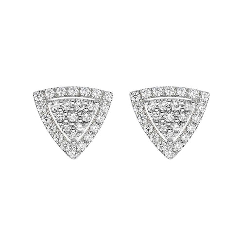 Boucles d'oreilles Boucles d'oreilles triangulaires en or blanc 18K et diamants 58 Facettes GER1044WG