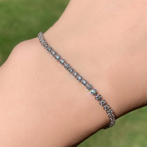 Bracelet AITCHES - Bracelet tennis diamants en or blanc 18K 58 Facettes GBT1330WG