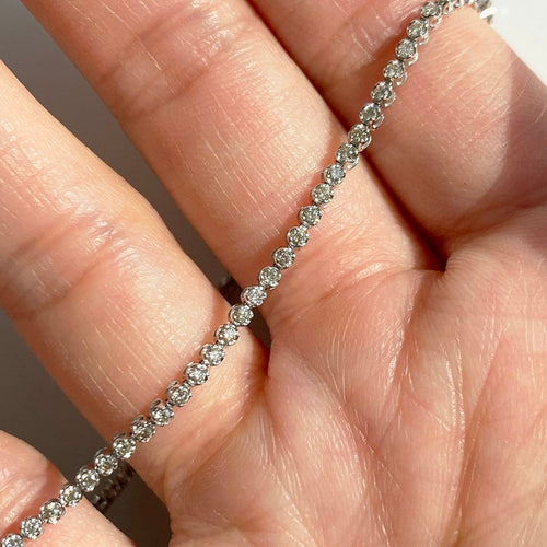 Bracelet Disco - Bracelet tennis en or blanc 18K et diamants 58 Facettes GBT1330WG