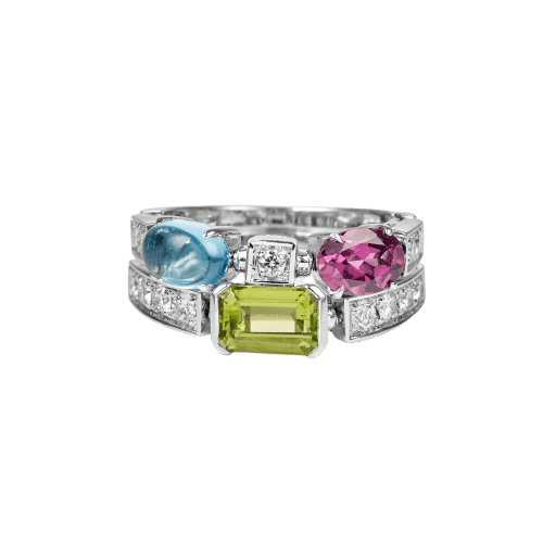 Bague 54 BVLGARI Allegra - Bague en or blanc diamants et pierres fines 58 Facettes 175