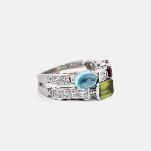 Bague 54 BVLGARI Allegra - Bague en or blanc diamants et pierres fines 58 Facettes 175