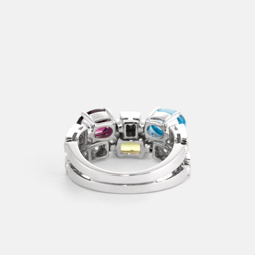 Bague 54 BVLGARI Allegra - Bague en or blanc diamants et pierres fines 58 Facettes 175