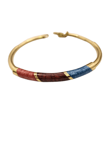 Bracelet Vintage - Bracelet jonc en or jaune et émail 58 Facettes CV-061