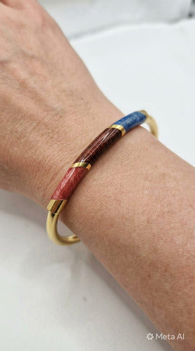 Bracelet Vintage - Bracelet jonc en or jaune et émail 58 Facettes CV-061