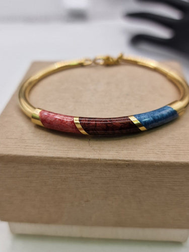 Bracelet Vintage - Bracelet jonc en or jaune et émail 58 Facettes CV-061