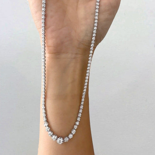 Collier AITCHES - Collier tennis dégradé en or blanc 18K et diamants 58 Facettes GPD1055WG