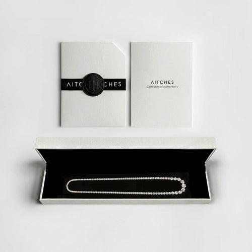 Collier AITCHES - Collier tennis dégradé en or blanc 18K et diamants 58 Facettes GPD1055WG