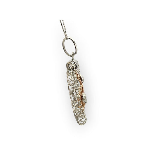 Pendentif Pendentif fleurs en or rose et blanc 750 58 Facettes 149069031