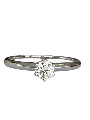Bague 54 Bague de fiançailles - Solitaire en or blanc 18 kt diamants 58 Facettes ring