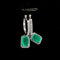 Boucles d'oreilles AITCHES - Boucles d'oreilles pendantes émeraudes et diamants en or blanc 18K 58 Facettes GER1019WG