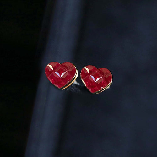 Boucles d'oreilles Ruby by Heart - Boucles d'oreilles en or 18K et rubis 58 Facettes GER1343YG