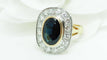 Ring 53,5 Pompadourring i gult guld, Platina, safir och diamanter 58 Facettes 32642