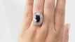 Ring 53,5 Pompadourring i gult guld, Platina, safir och diamanter 58 Facettes 32642
