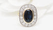 Ring 53,5 Pompadourring i gult guld, Platina, safir och diamanter 58 Facettes 32642