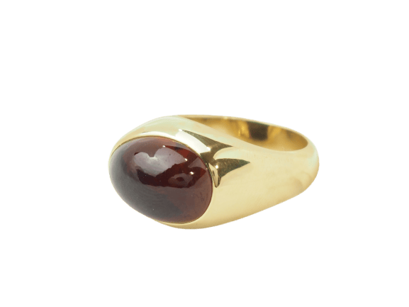 Inel 52 Pomellato - Inel vintage din aur galben și granat cabochon 58 Facettes 33756