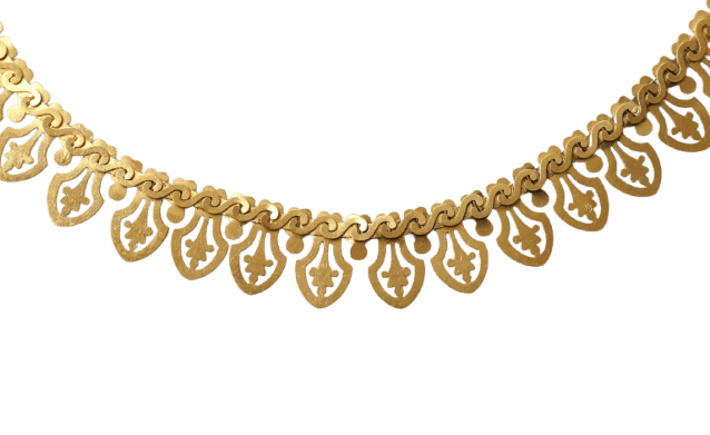 Collier Collier victorien draperie collerette en or jaune 58 Facettes