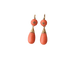 Boucles d'oreilles Boucles d'oreilles gouttes en or jaune, corail et diamants taille rose 58 Facettes
